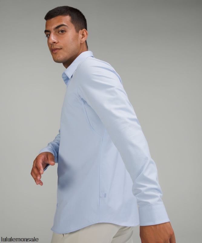 Lululemon Verkauf DELULU610 | Lululemon Deutschland Blau Leinen New Venture Langarmshirt